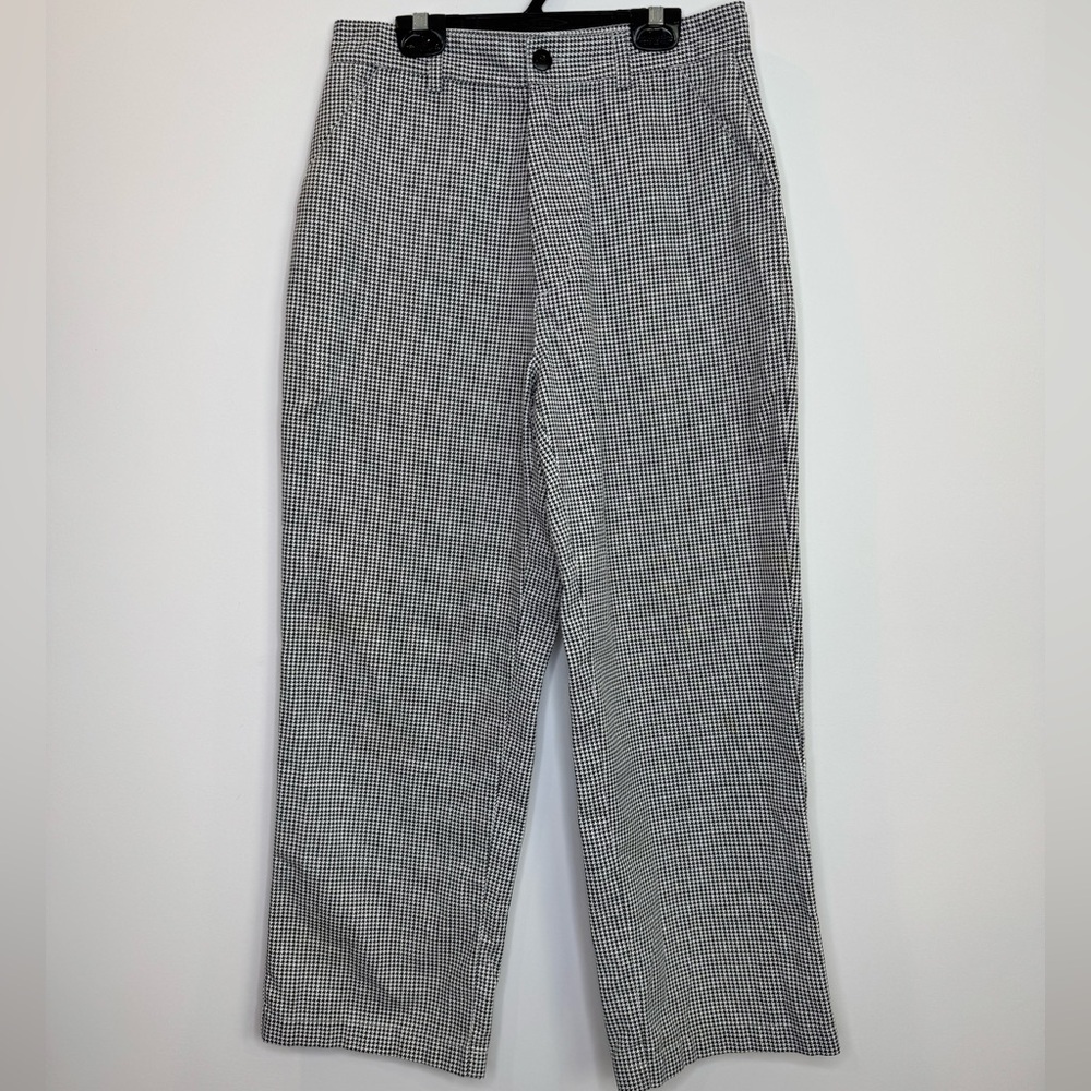 Vintage houndstooth high waist straight legs pants